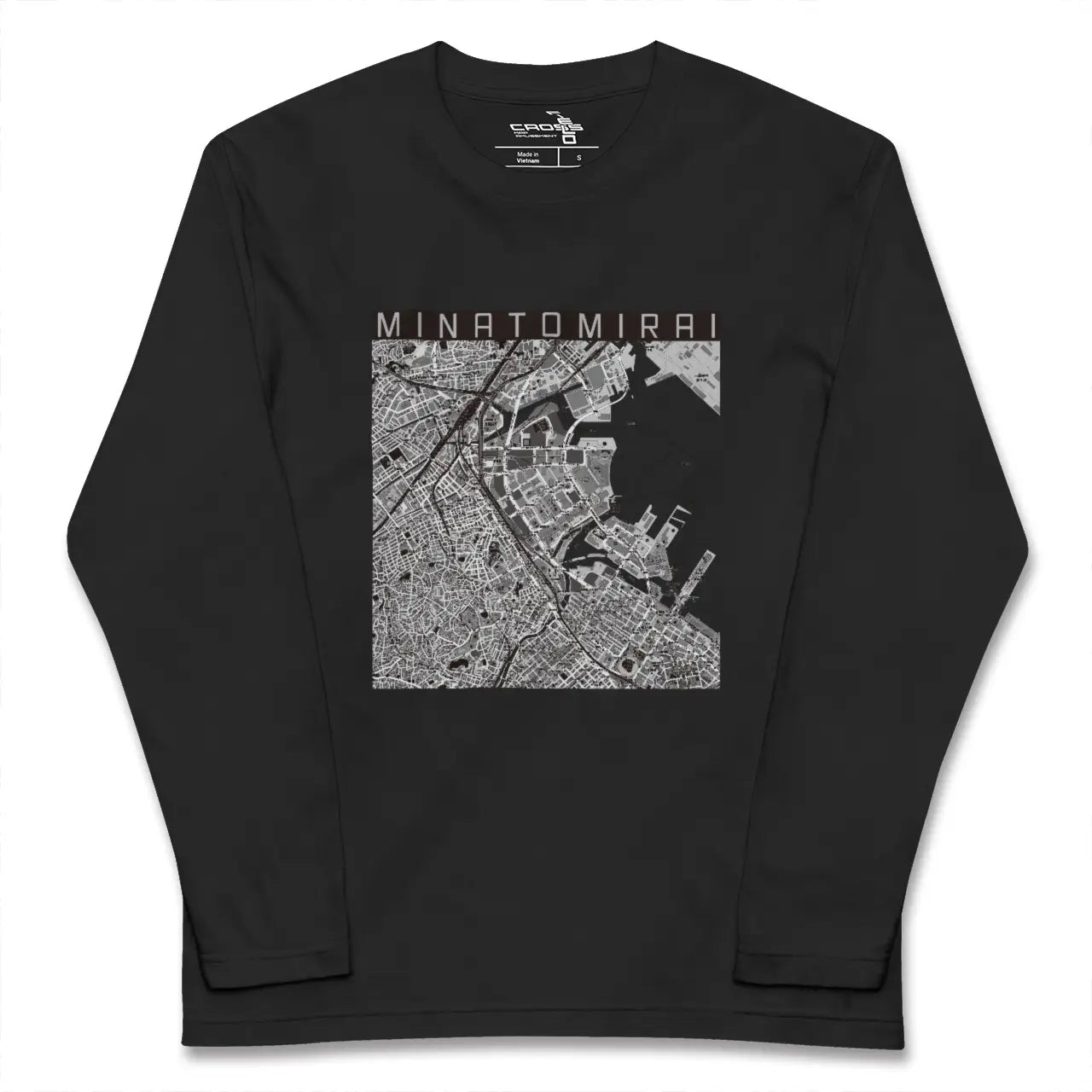 【みなとみらい(神奈川県)】地図柄ロングスリーブTシャツ
