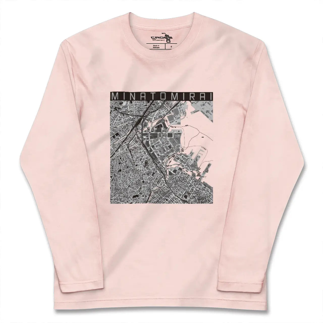 【みなとみらい(神奈川県)】地図柄ロングスリーブTシャツ