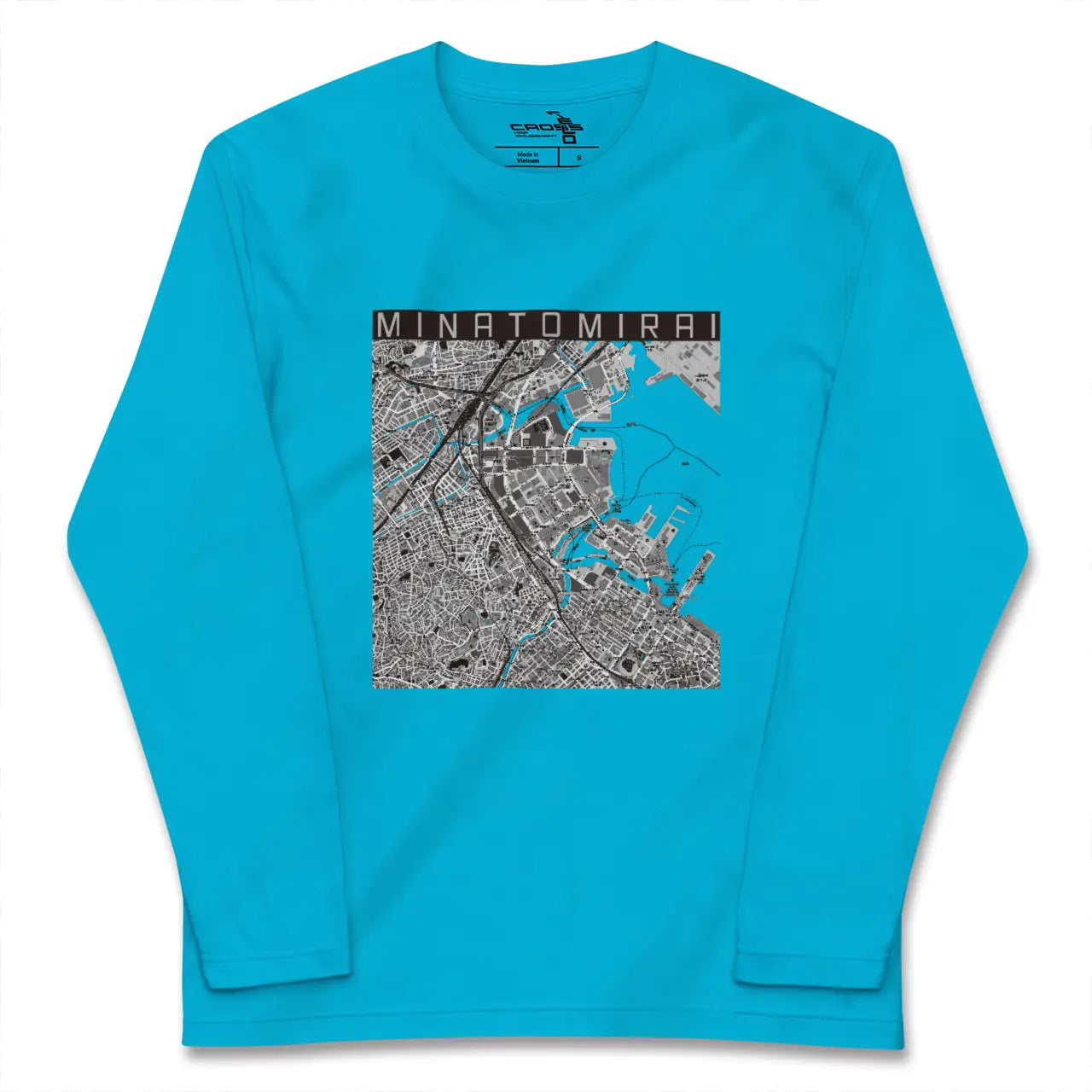 【みなとみらい(神奈川県)】地図柄ロングスリーブTシャツ