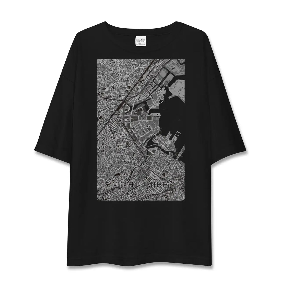 【みなとみらい(神奈川県)】地図柄ビッグシルエットTシャツ