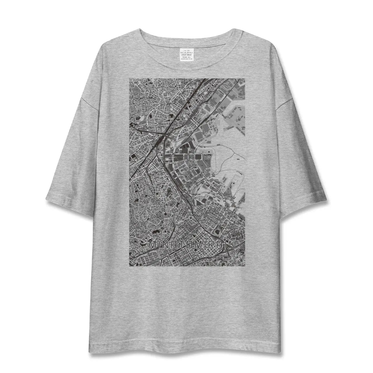【みなとみらい(神奈川県)】地図柄ビッグシルエットTシャツ