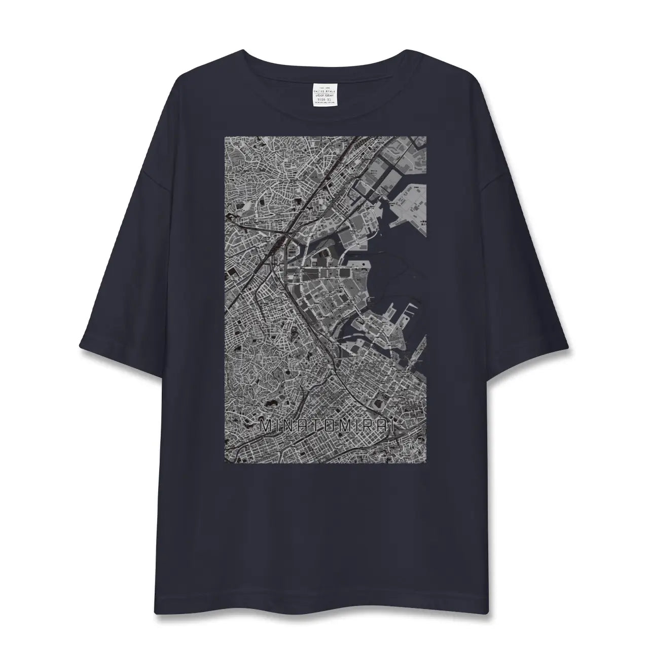 【みなとみらい(神奈川県)】地図柄ビッグシルエットTシャツ