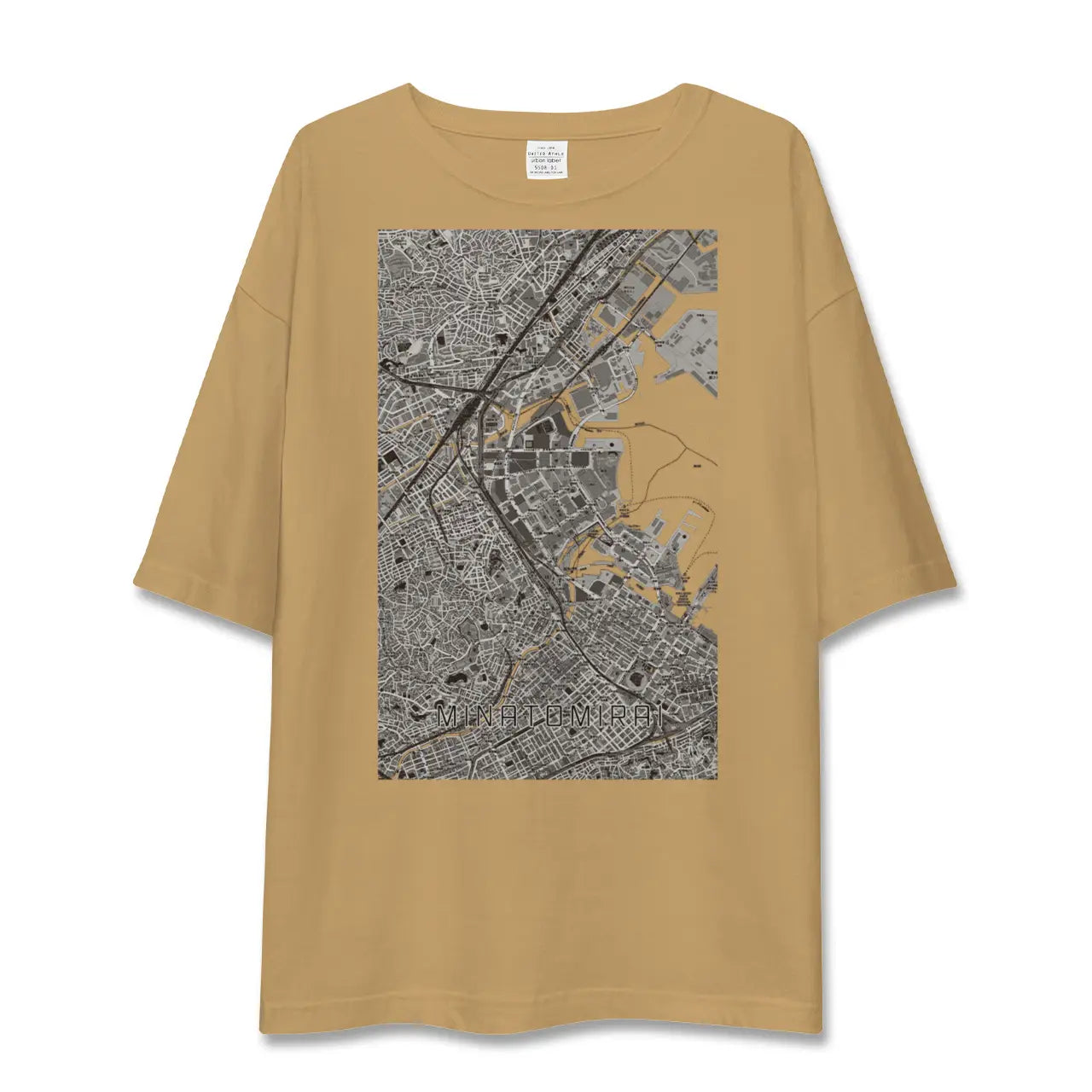 【みなとみらい(神奈川県)】地図柄ビッグシルエットTシャツ