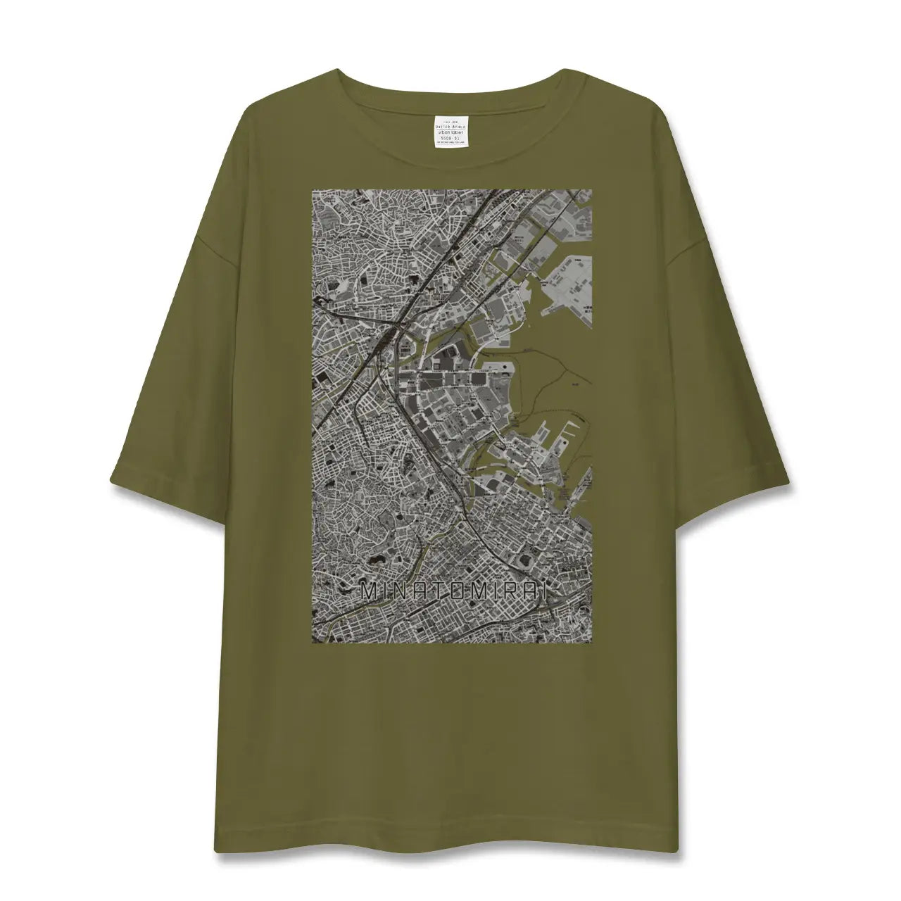 【みなとみらい(神奈川県)】地図柄ビッグシルエットTシャツ