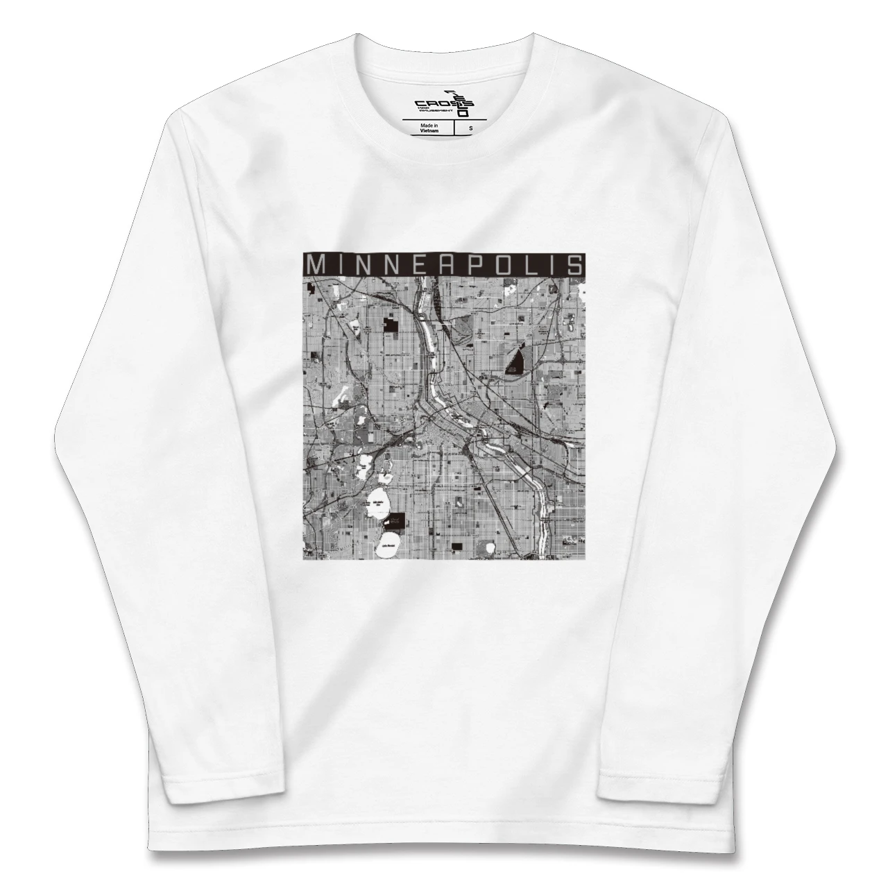 【ミネアポリス(アメリカ)】地図柄ロングスリーブTシャツ