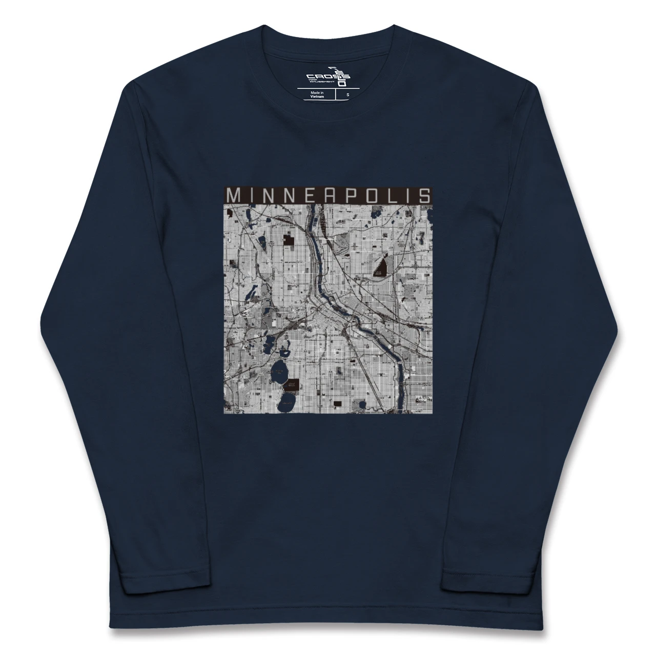 【ミネアポリス(アメリカ)】地図柄ロングスリーブTシャツ