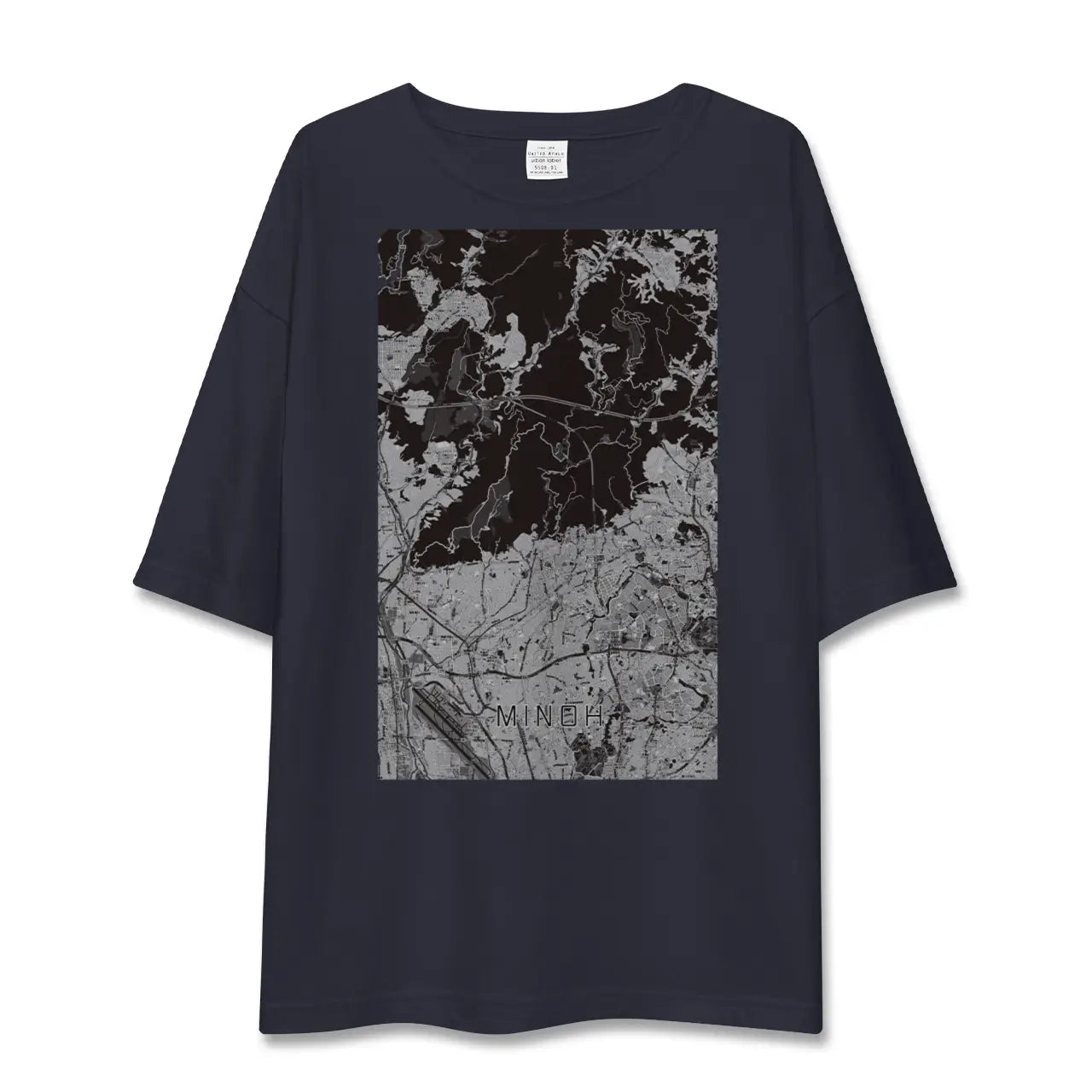 【箕面(大阪府)】地図柄ビッグシルエットTシャツ