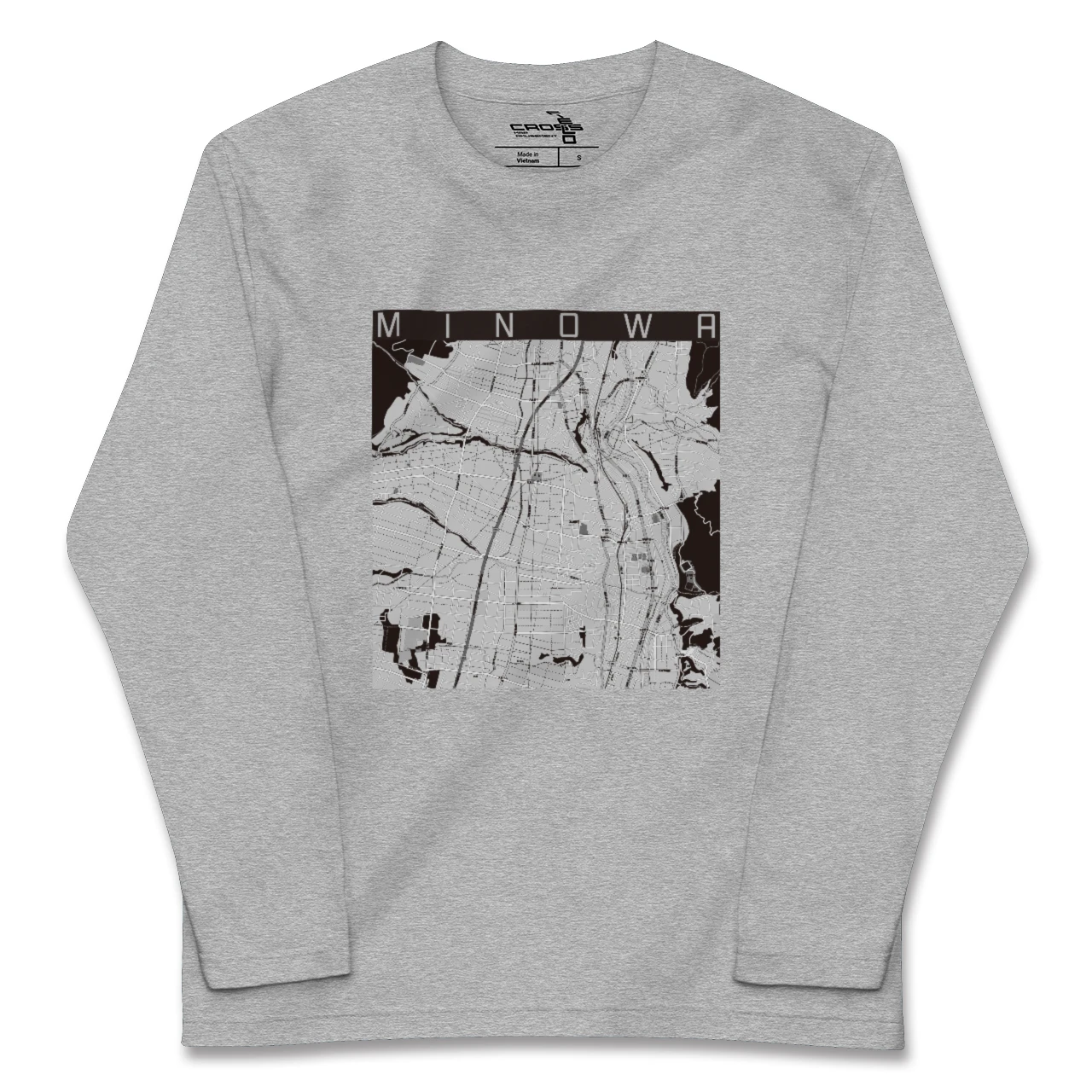 【箕輪(長野県)】地図柄ロングスリーブTシャツ