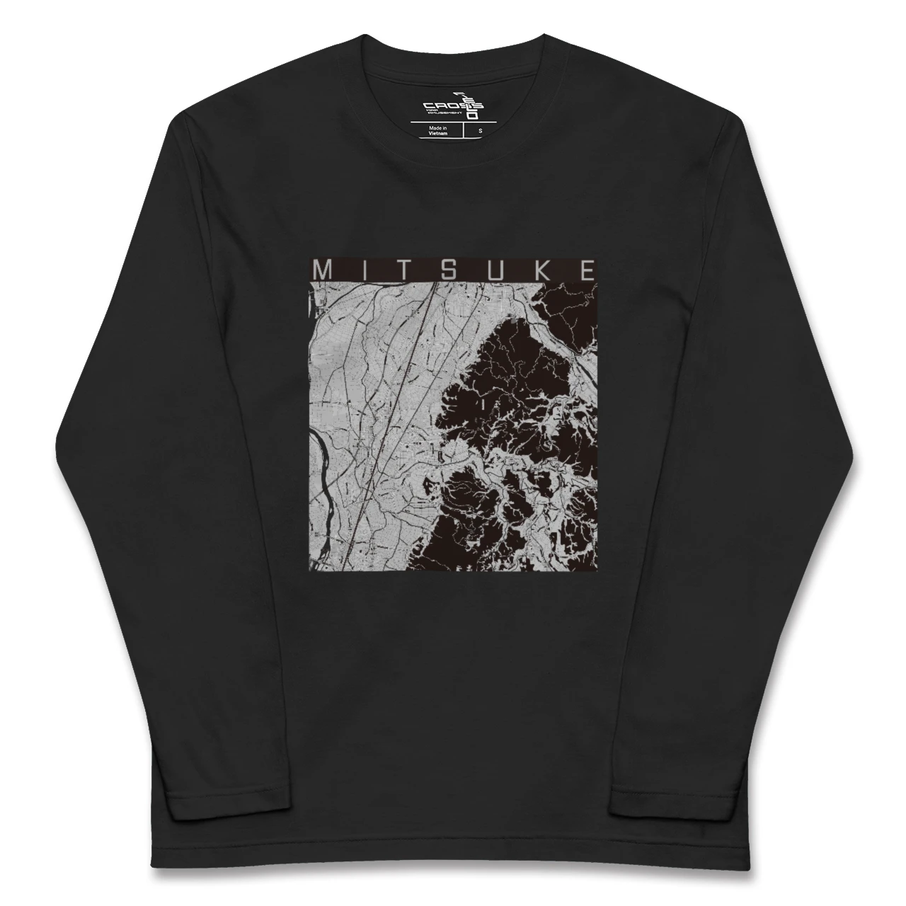 【見附(新潟県)】地図柄ロングスリーブTシャツ
