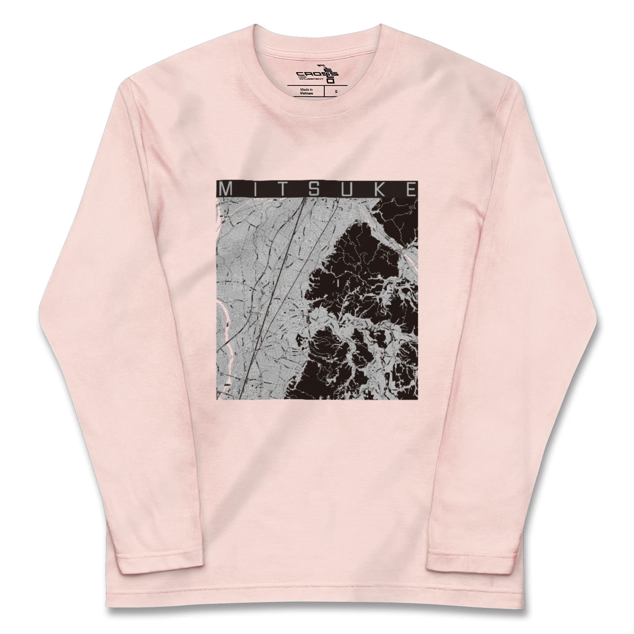 【見附(新潟県)】地図柄ロングスリーブTシャツ