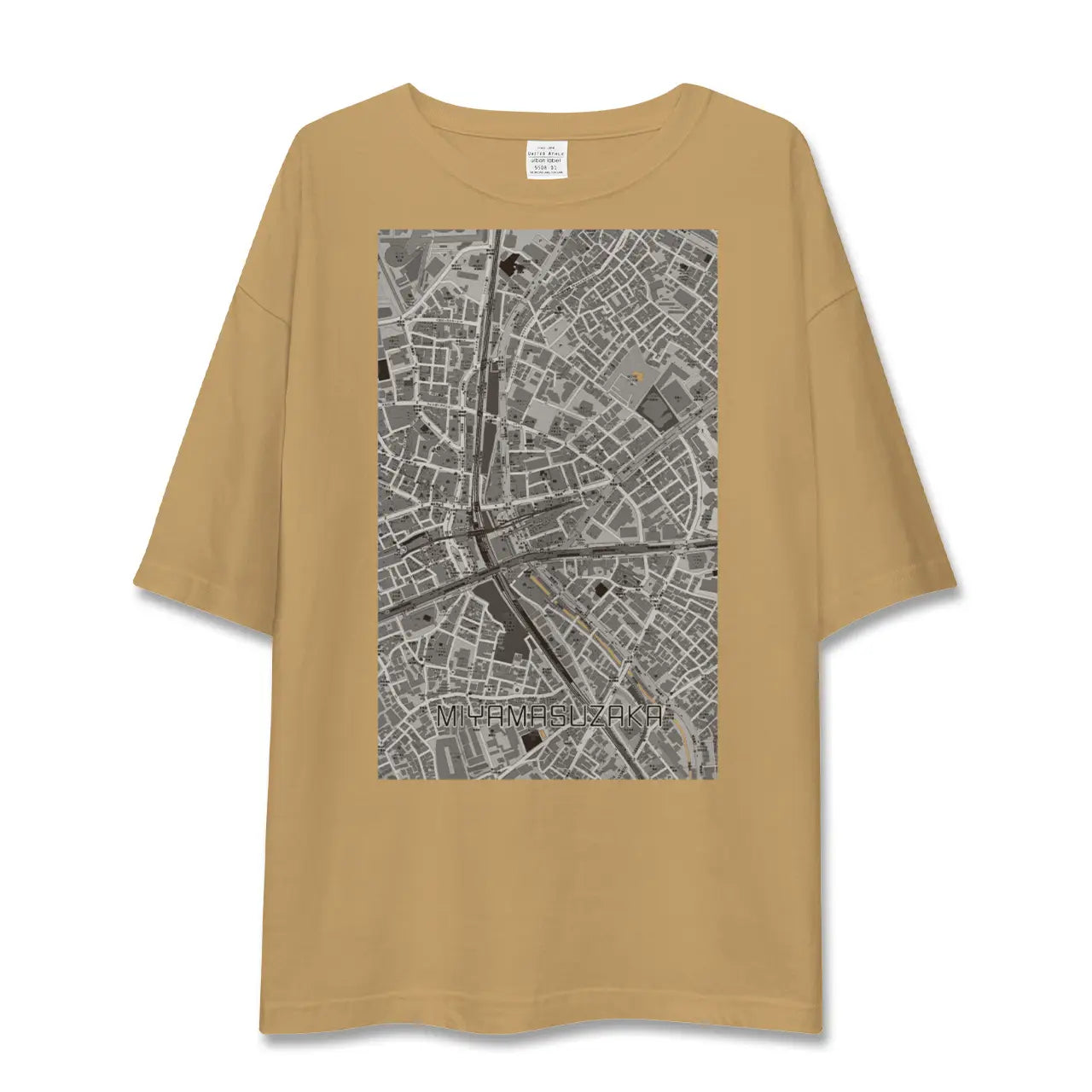 【宮益坂(東京都)】地図柄ビッグシルエットTシャツ