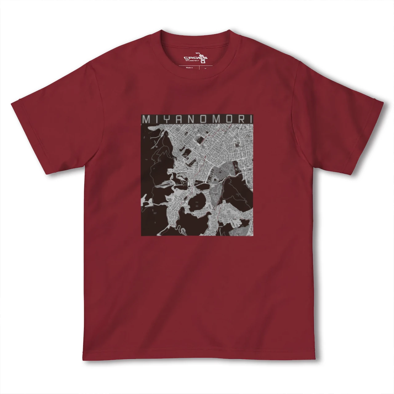 【宮の森(北海道)】地図柄ヘビーウェイトTシャツ