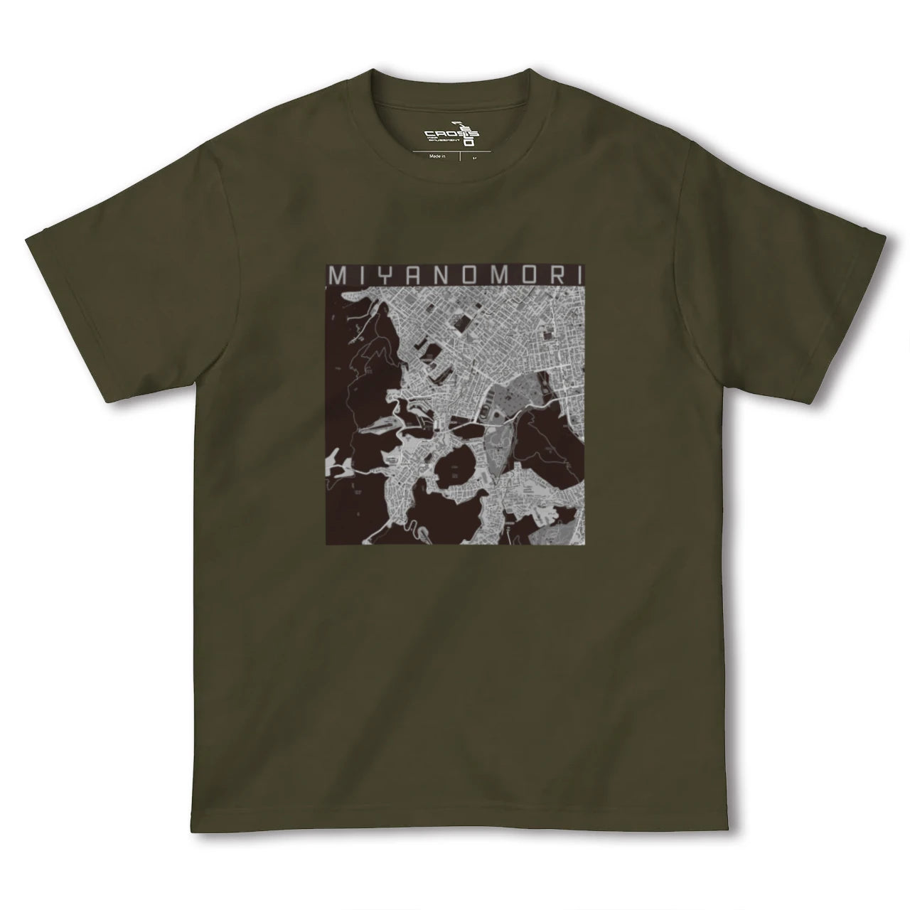 【宮の森(北海道)】地図柄ヘビーウェイトTシャツ