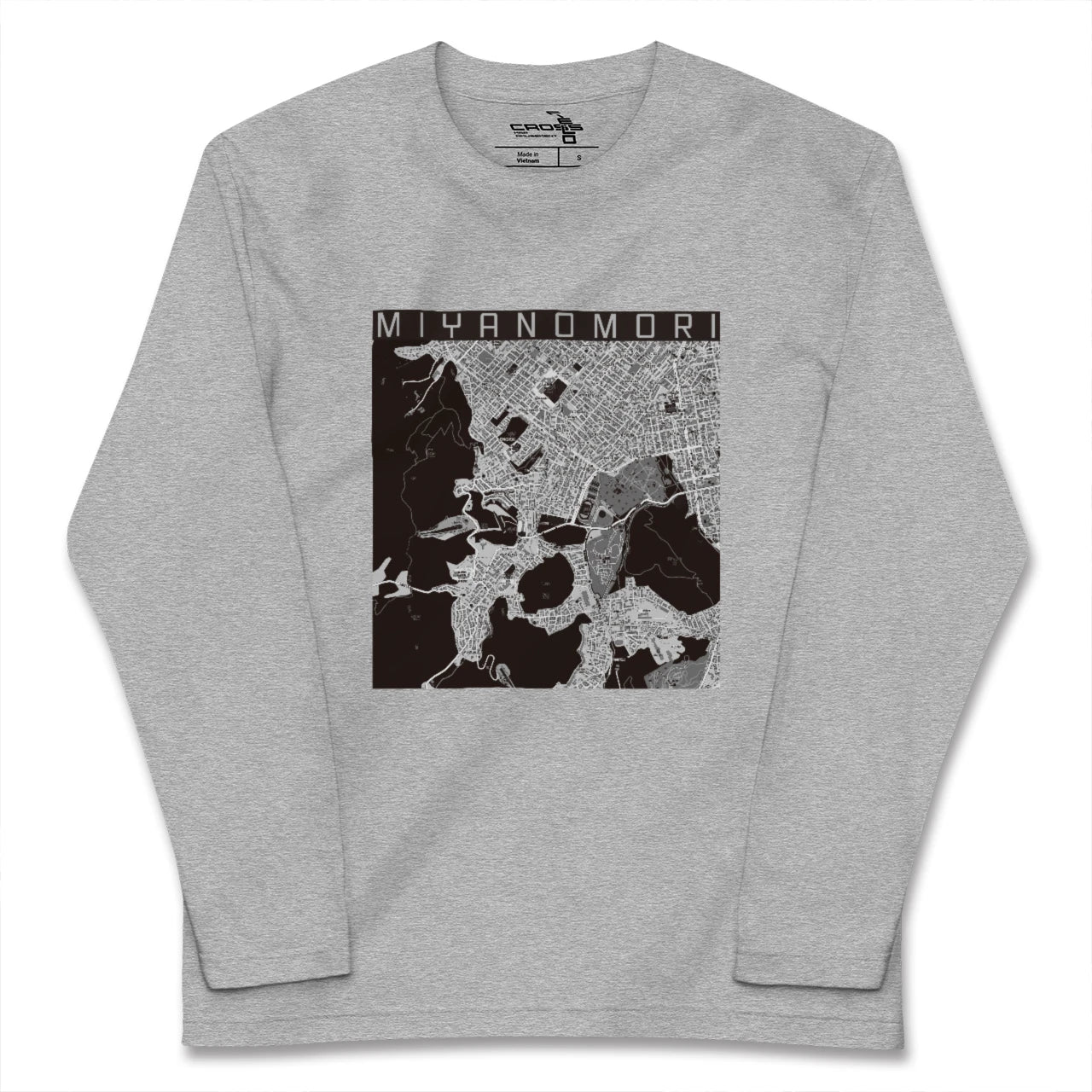 【宮の森(北海道)】地図柄ロングスリーブTシャツ