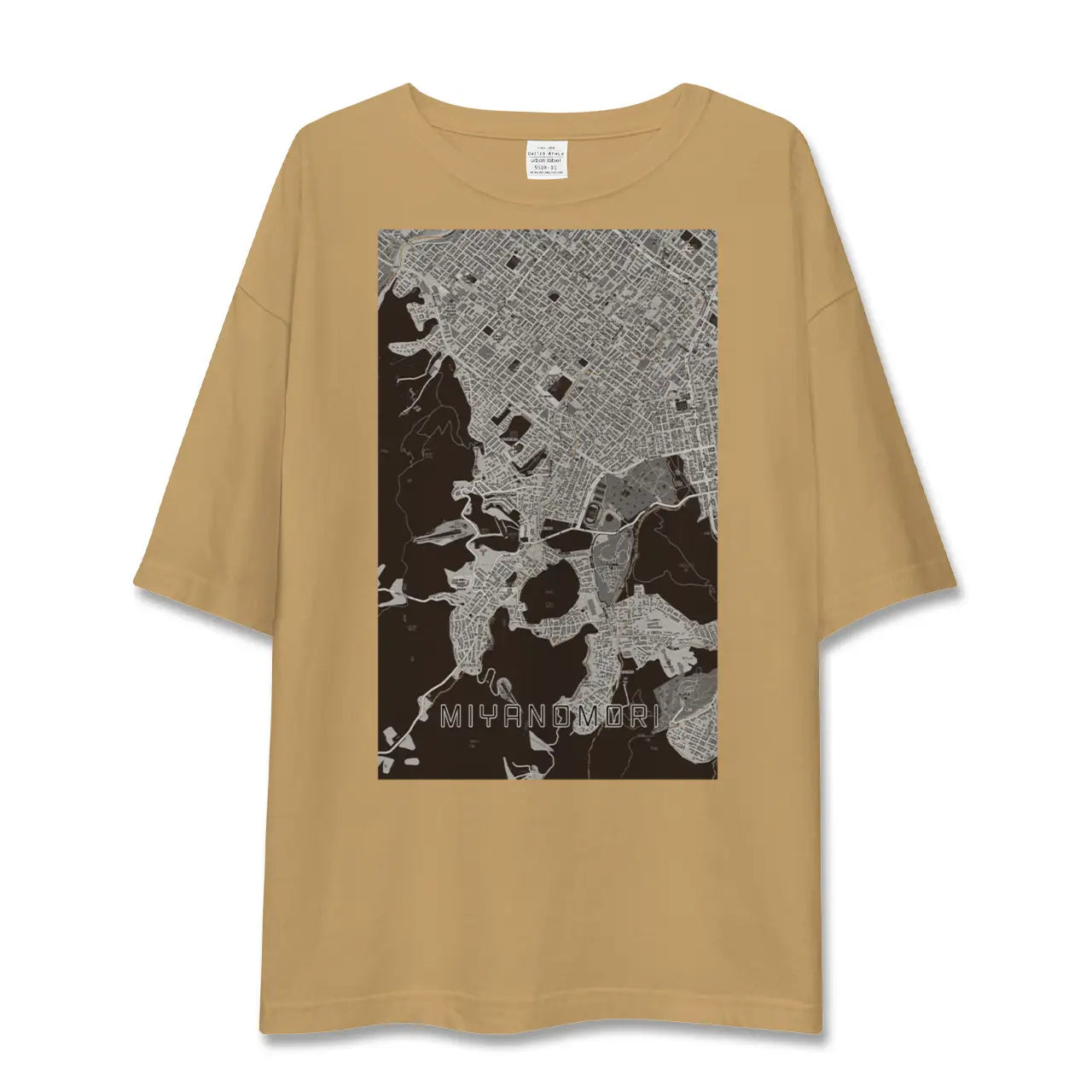 【宮の森(北海道)】地図柄ビッグシルエットTシャツ