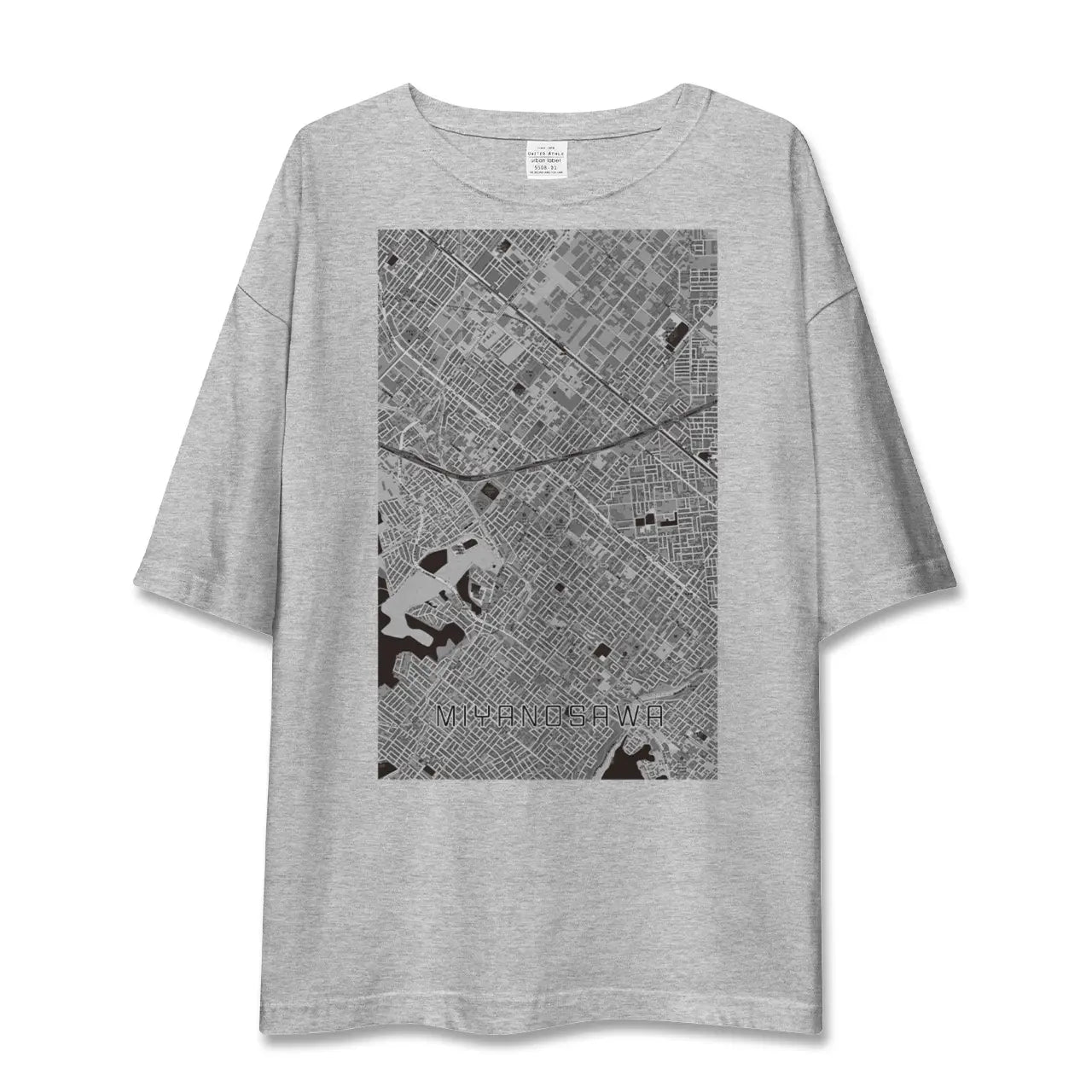 【宮の沢(北海道)】地図柄ビッグシルエットTシャツ