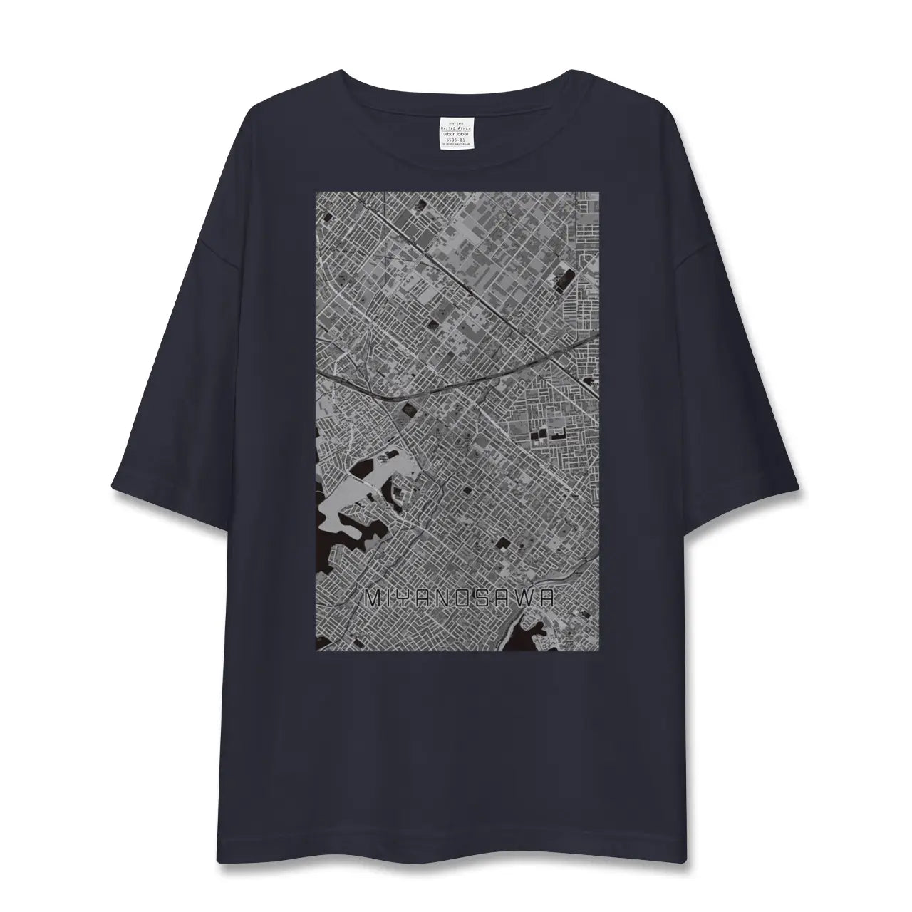 【宮の沢(北海道)】地図柄ビッグシルエットTシャツ