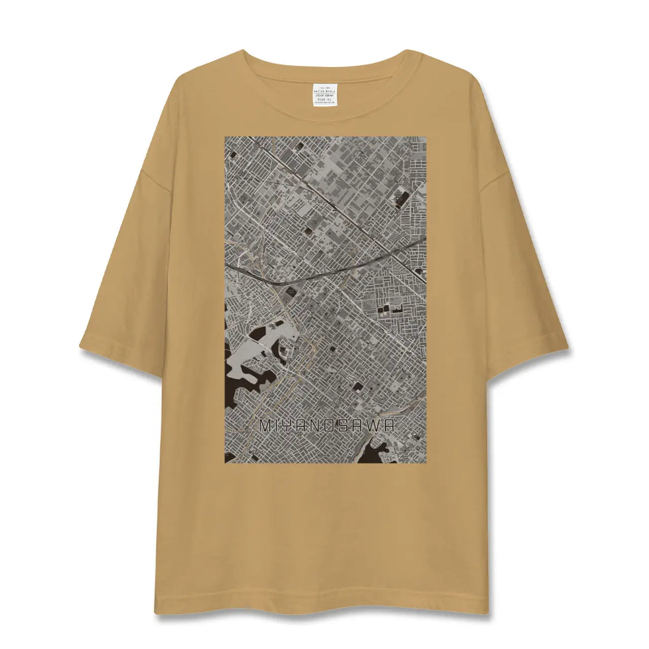 【宮の沢(北海道)】地図柄ビッグシルエットTシャツ