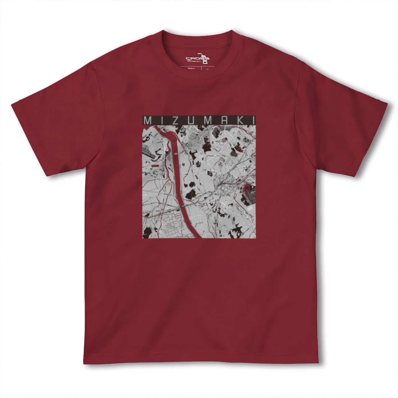 【水巻(福岡県)】地図柄ヘビーウェイトTシャツ