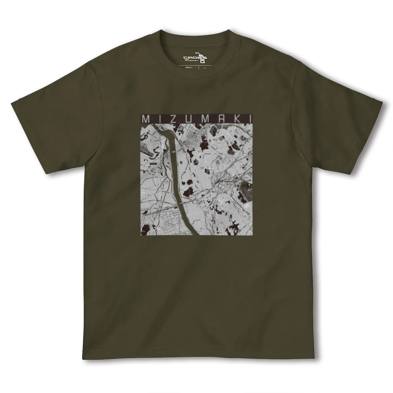 【水巻(福岡県)】地図柄ヘビーウェイトTシャツ