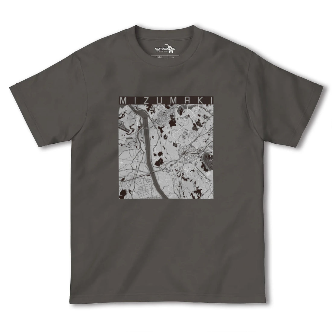 【水巻(福岡県)】地図柄ヘビーウェイトTシャツ