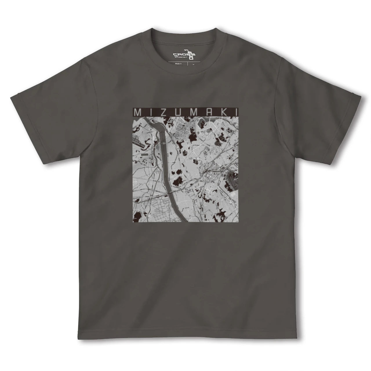 【水巻(福岡県)】地図柄ヘビーウェイトTシャツ