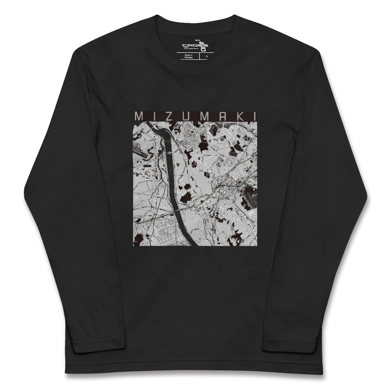 【水巻(福岡県)】地図柄ロングスリーブTシャツ