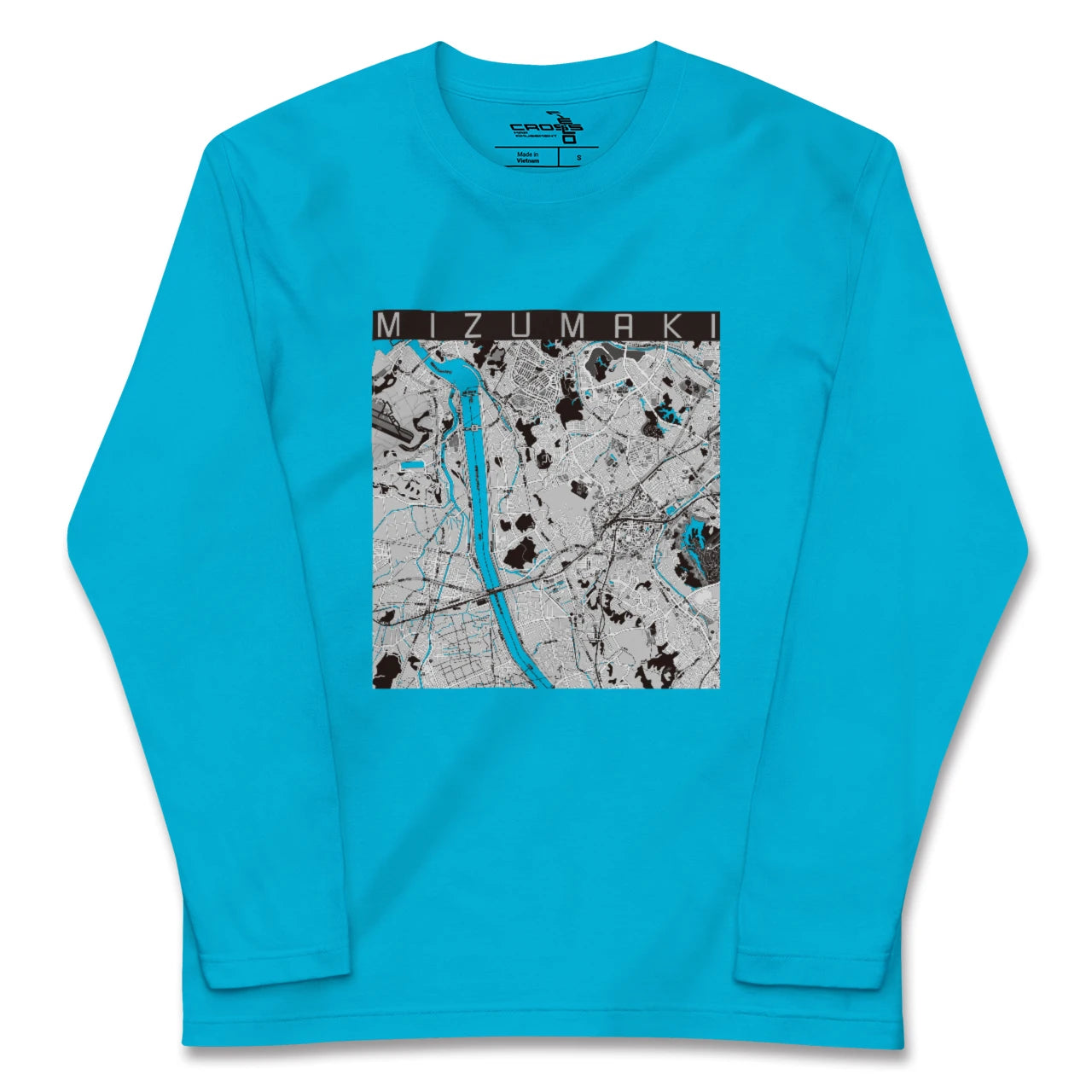 【水巻(福岡県)】地図柄ロングスリーブTシャツ