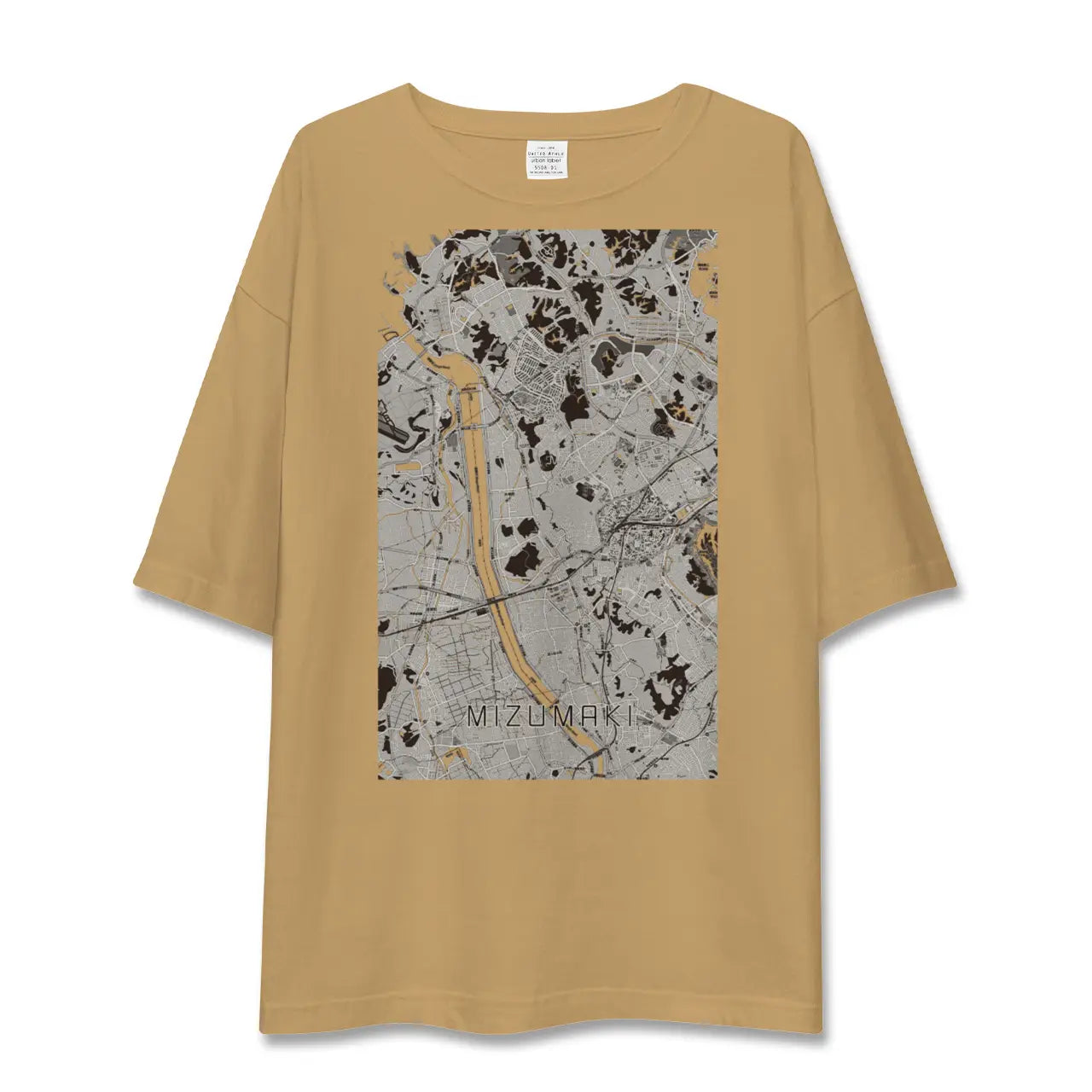 【水巻(福岡県)】地図柄ビッグシルエットTシャツ