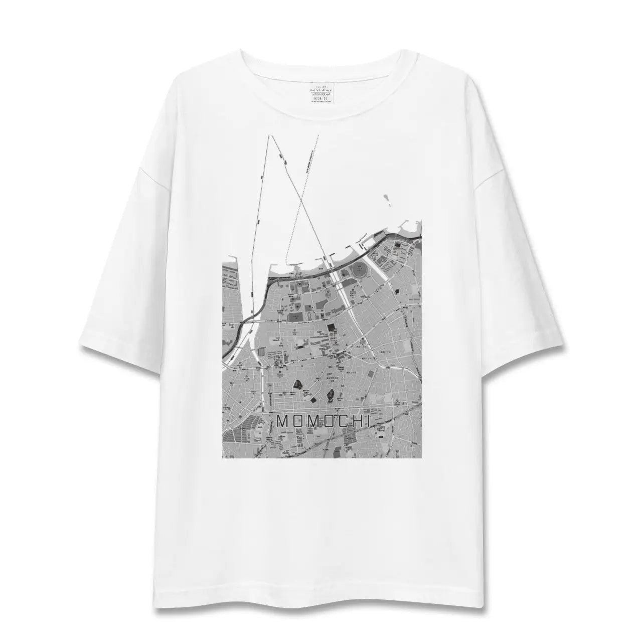 【百道(福岡県)】地図柄ビッグシルエットTシャツ