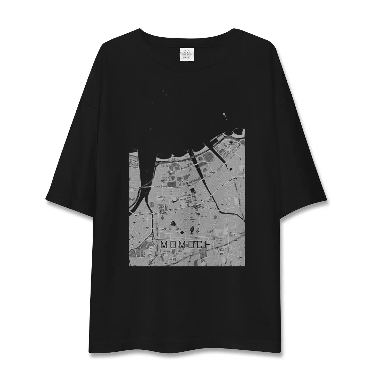【百道(福岡県)】地図柄ビッグシルエットTシャツ