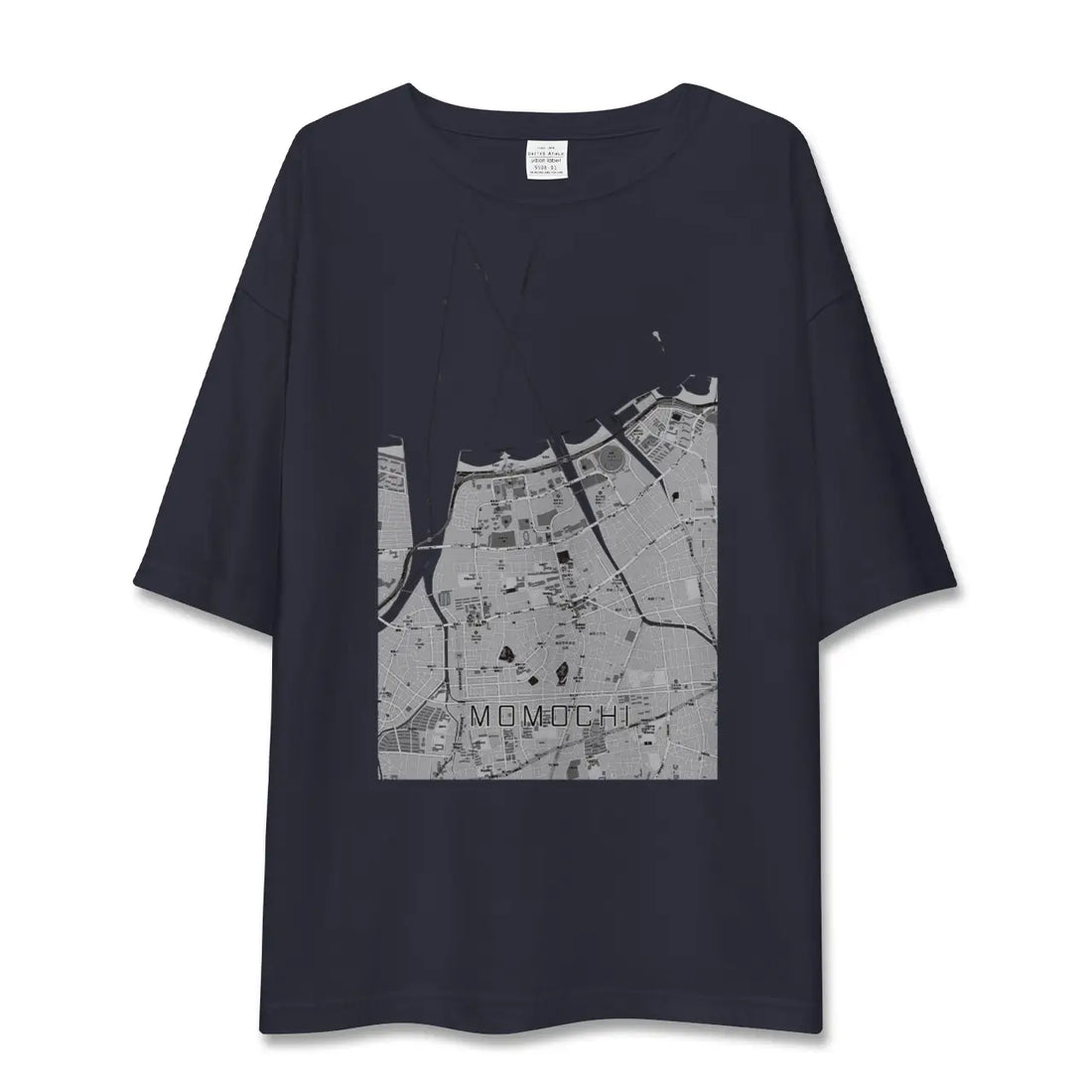 【百道(福岡県)】地図柄ビッグシルエットTシャツ
