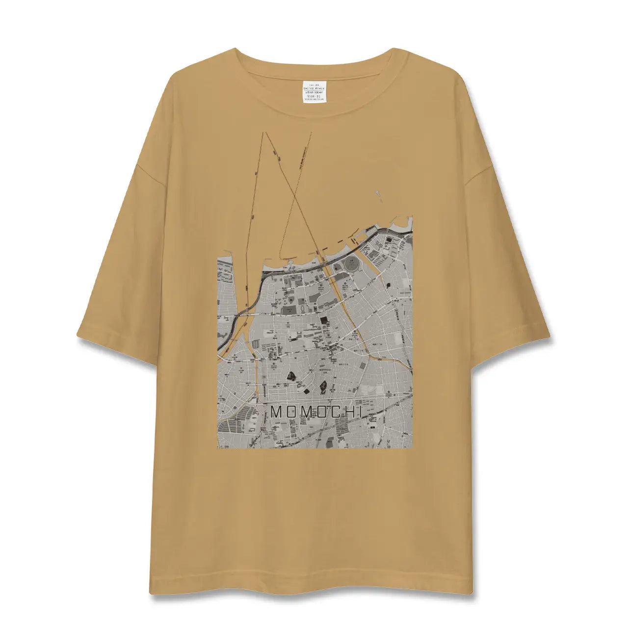 【百道(福岡県)】地図柄ビッグシルエットTシャツ