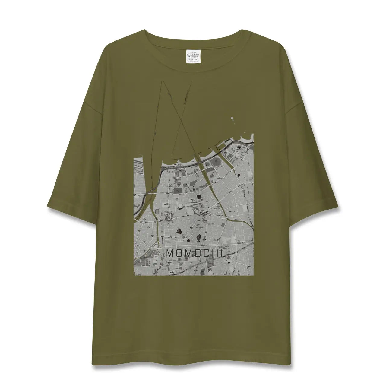 【百道(福岡県)】地図柄ビッグシルエットTシャツ