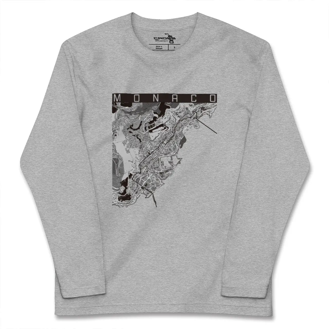 【モナコ】地図柄ロングスリーブTシャツ