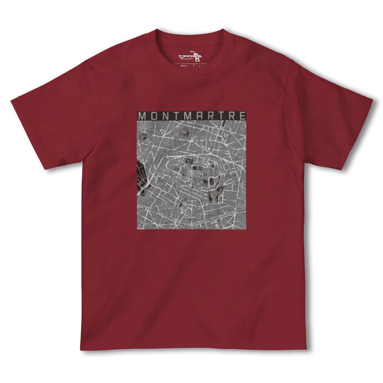 【モンマルトル(フランス)】地図柄ヘビーウェイトTシャツ
