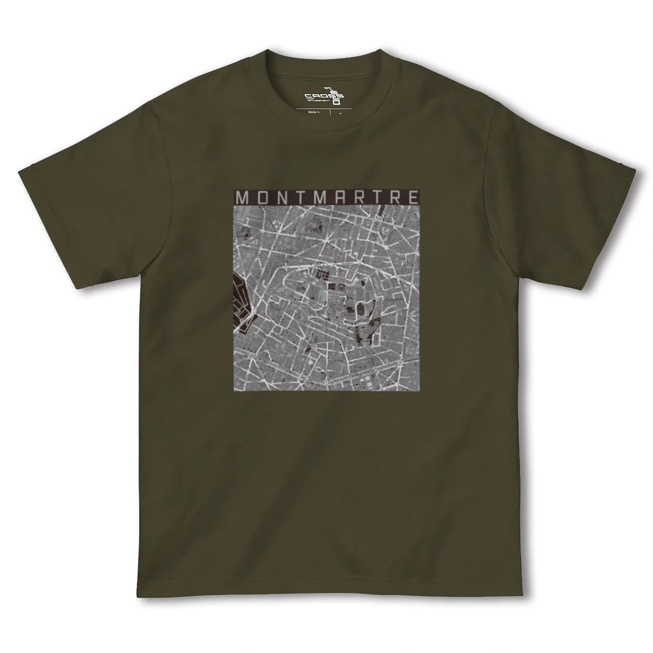 【モンマルトル(フランス)】地図柄ヘビーウェイトTシャツ