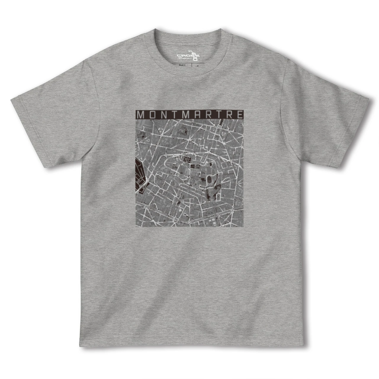 【モンマルトル(フランス)】地図柄ヘビーウェイトTシャツ