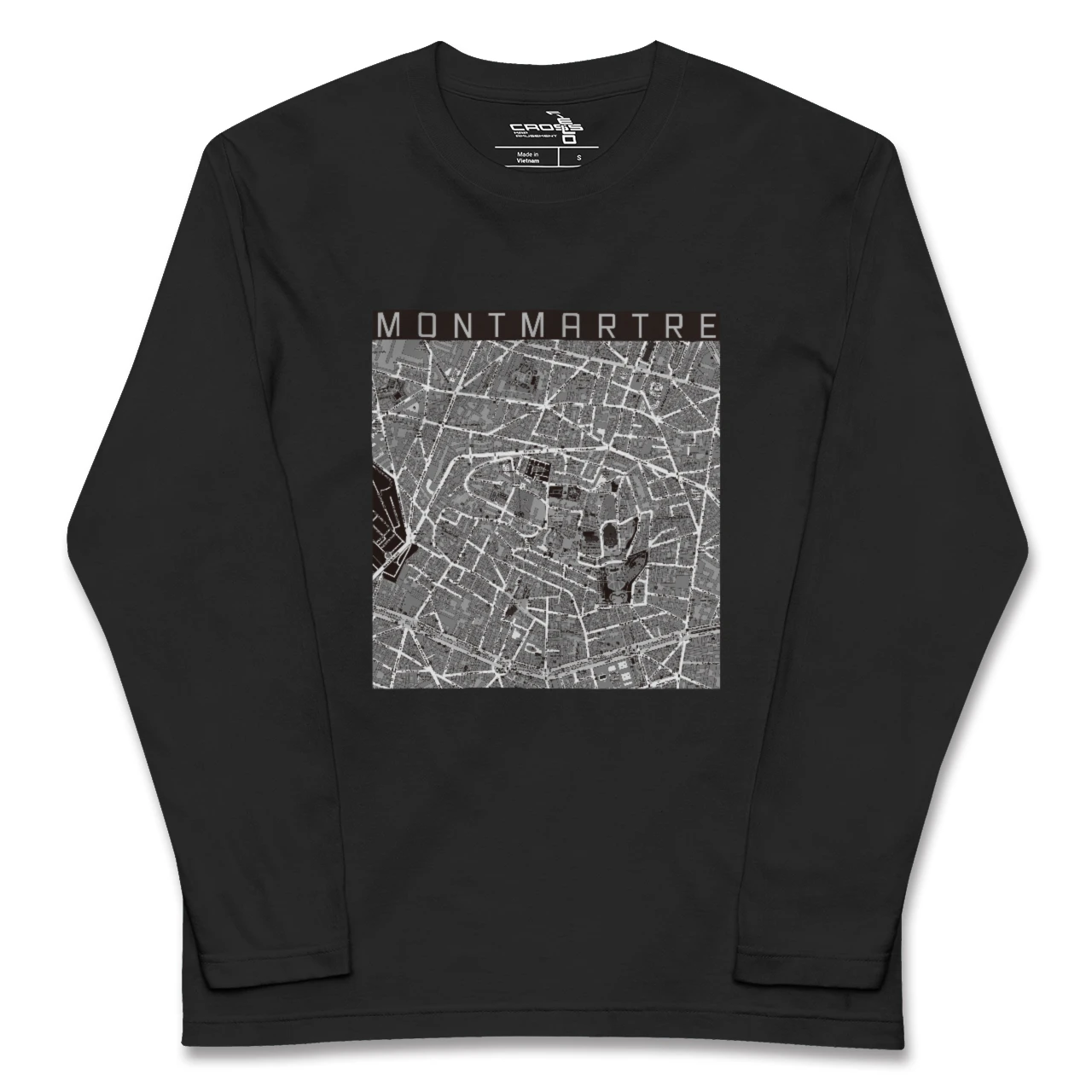 【モンマルトル(フランス)】地図柄ロングスリーブTシャツ