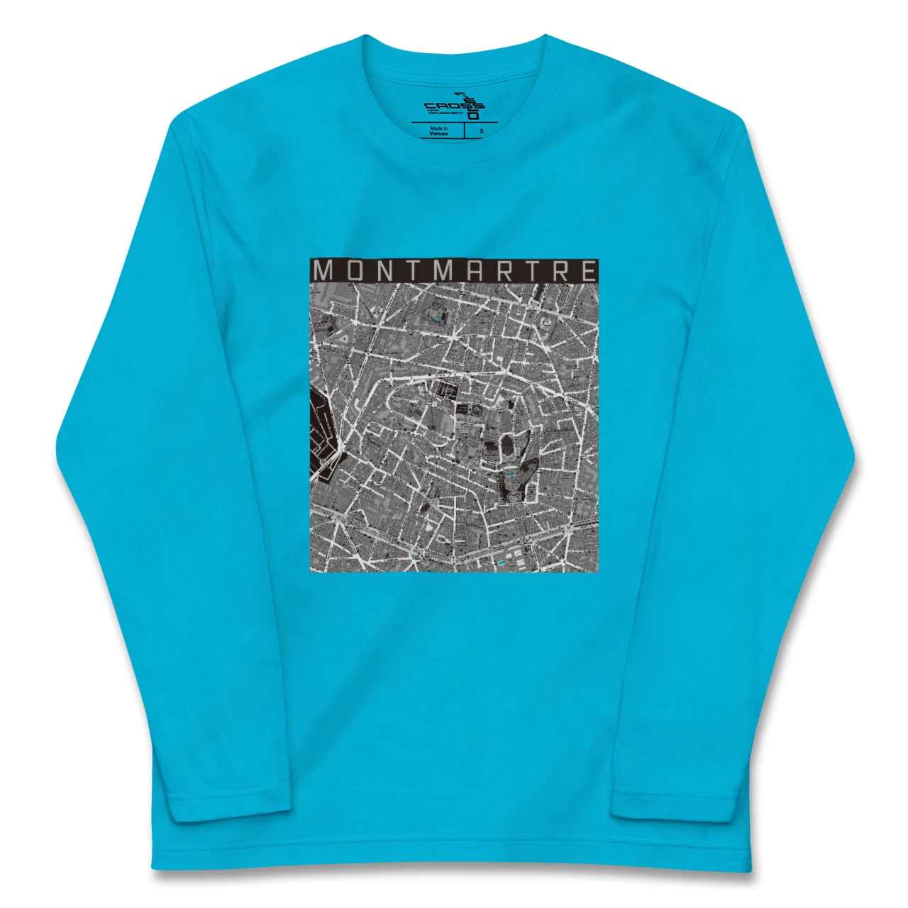 【モンマルトル(フランス)】地図柄ロングスリーブTシャツ