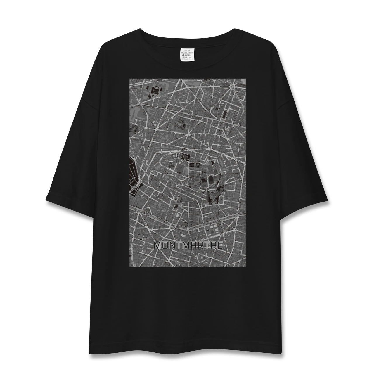 【モンマルトル(フランス)】地図柄ビッグシルエットTシャツ