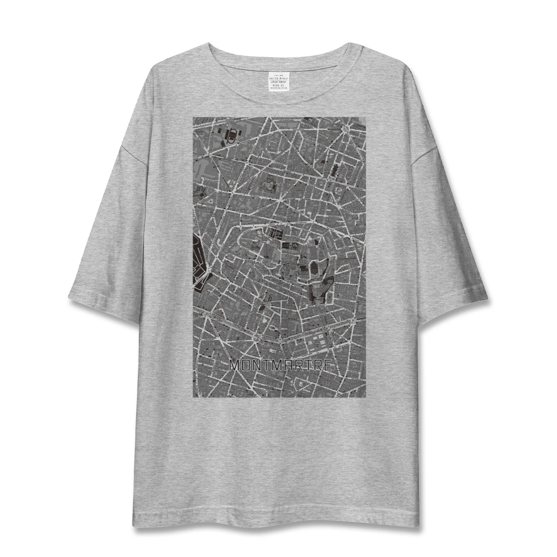 【モンマルトル(フランス)】地図柄ビッグシルエットTシャツ