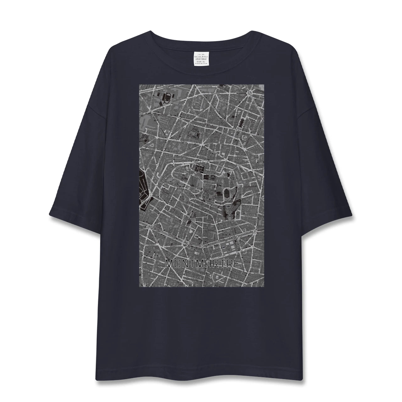 【モンマルトル(フランス)】地図柄ビッグシルエットTシャツ