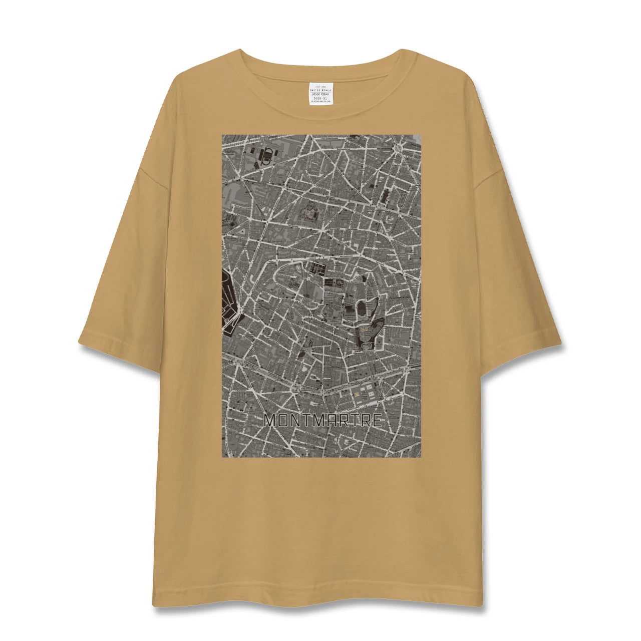 【モンマルトル(フランス)】地図柄ビッグシルエットTシャツ