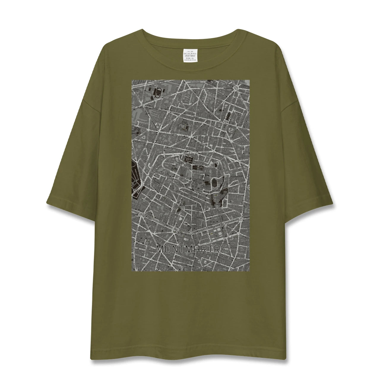 【モンマルトル(フランス)】地図柄ビッグシルエットTシャツ