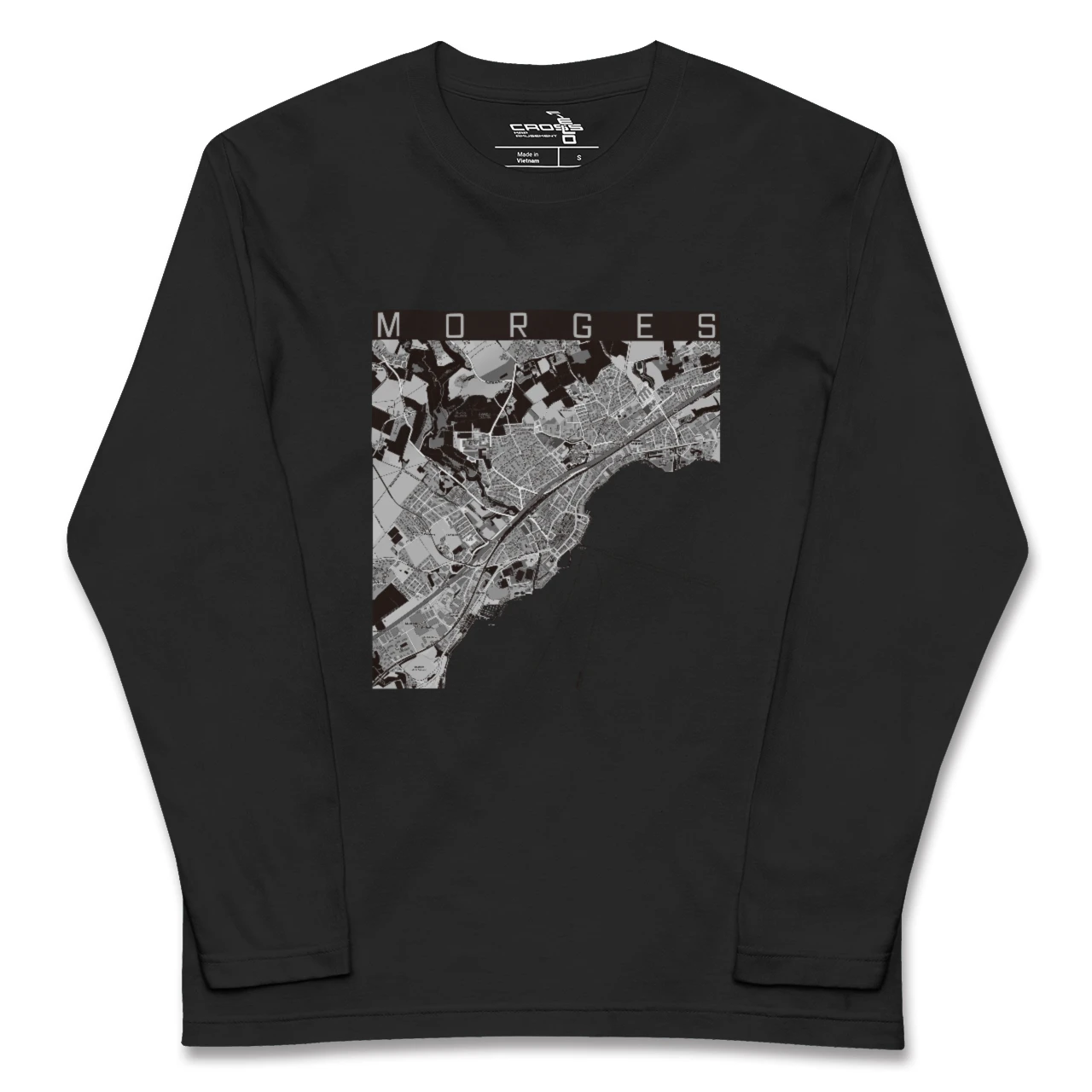 【モルジュ(スイス)】地図柄ロングスリーブTシャツ