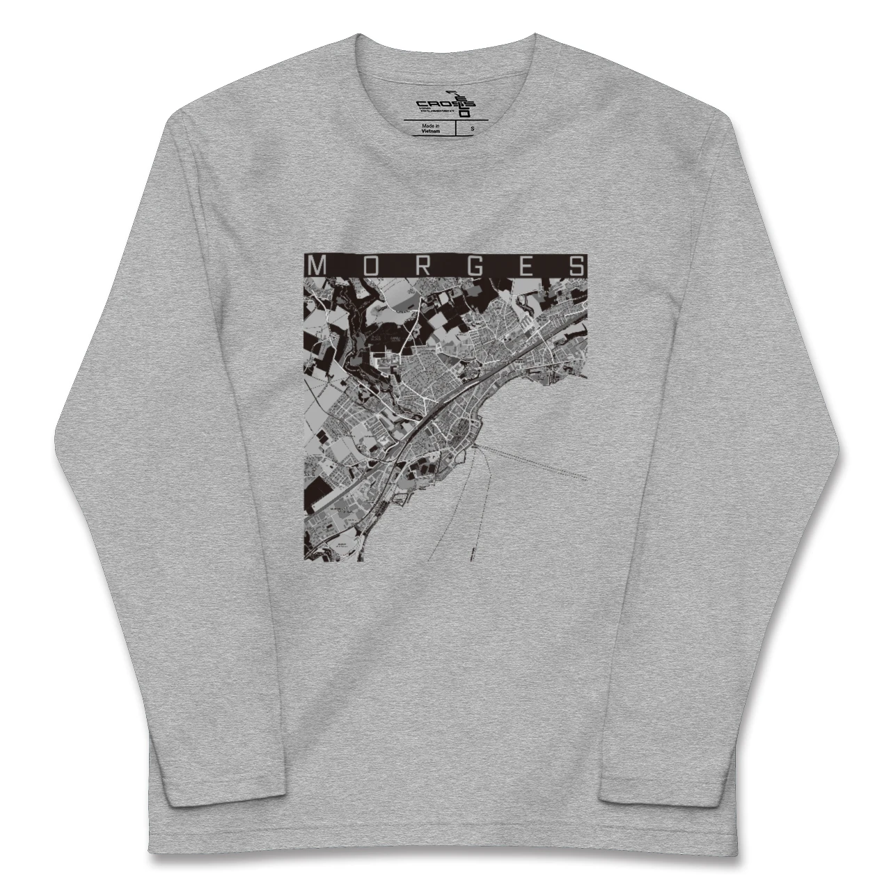 【モルジュ(スイス)】地図柄ロングスリーブTシャツ