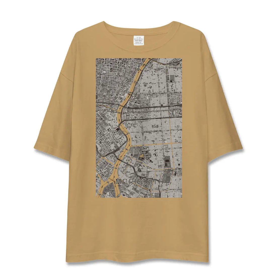 【森下(東京都)】地図柄ビッグシルエットTシャツ