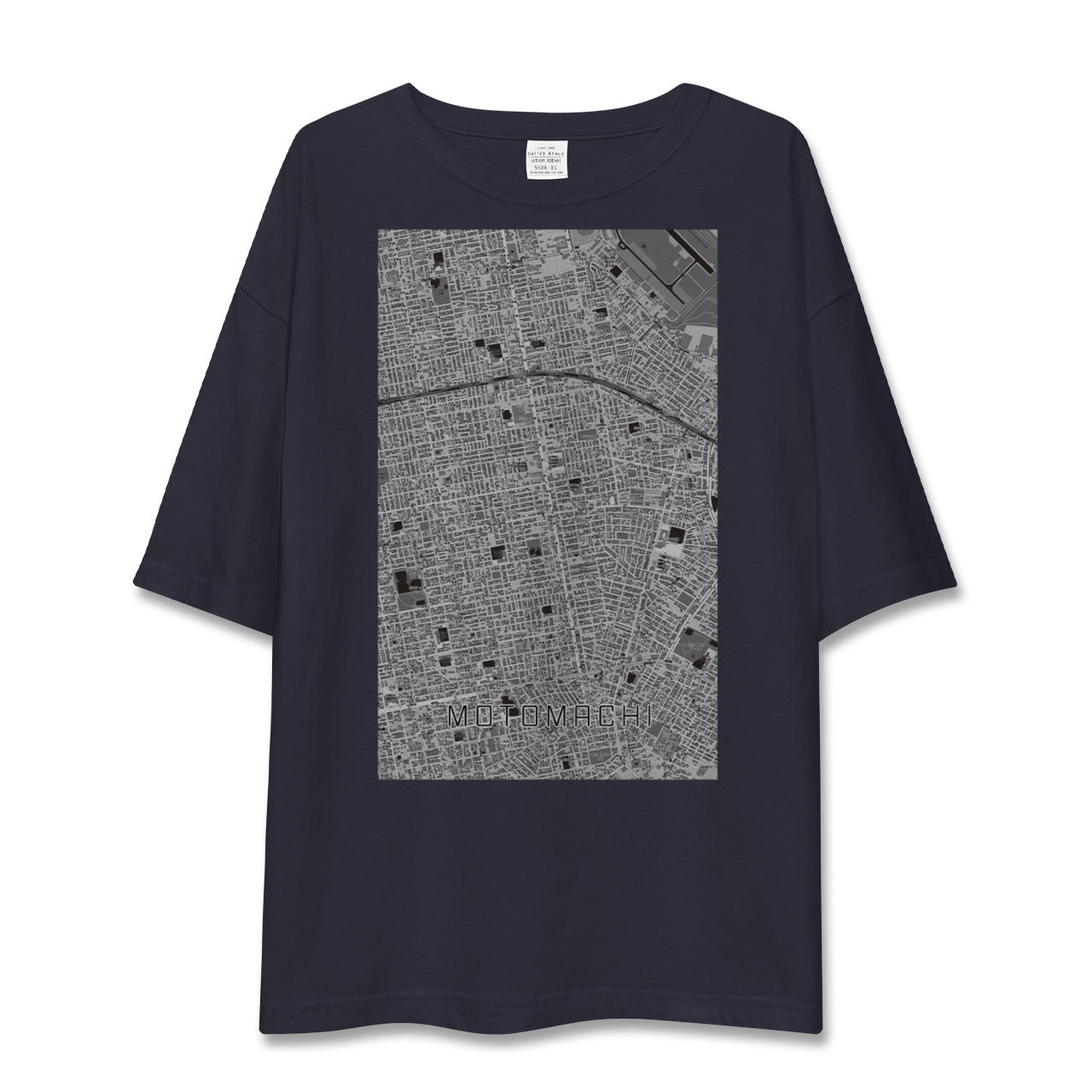 【元町(北海道)(北海道)】地図柄ビッグシルエットTシャツ