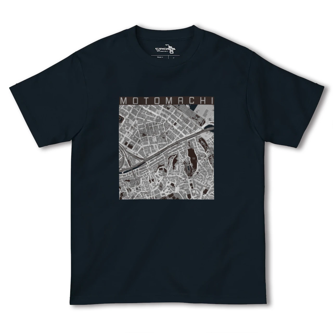 【元町(神奈川県)(神奈川県)】地図柄ヘビーウェイトTシャツ